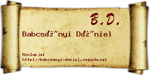 Babcsányi Dániel névjegykártya